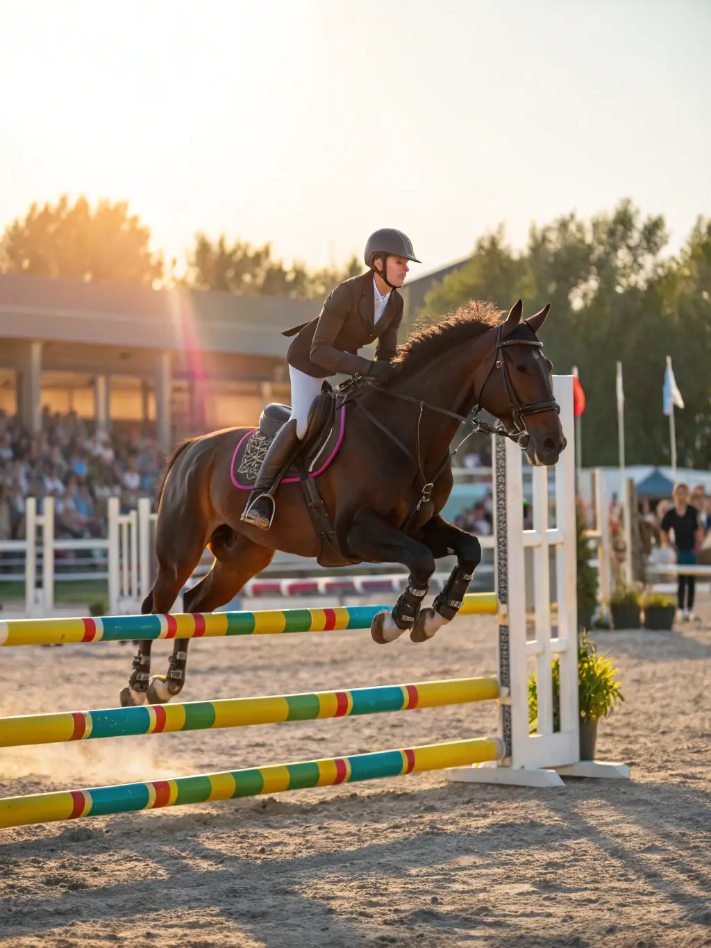 Competitors navigating an obstacle course in a TREC event with their horses in a natural setting, illustrating the support for TREC disciplines offered by LES CHEVAUX DU VALLON.